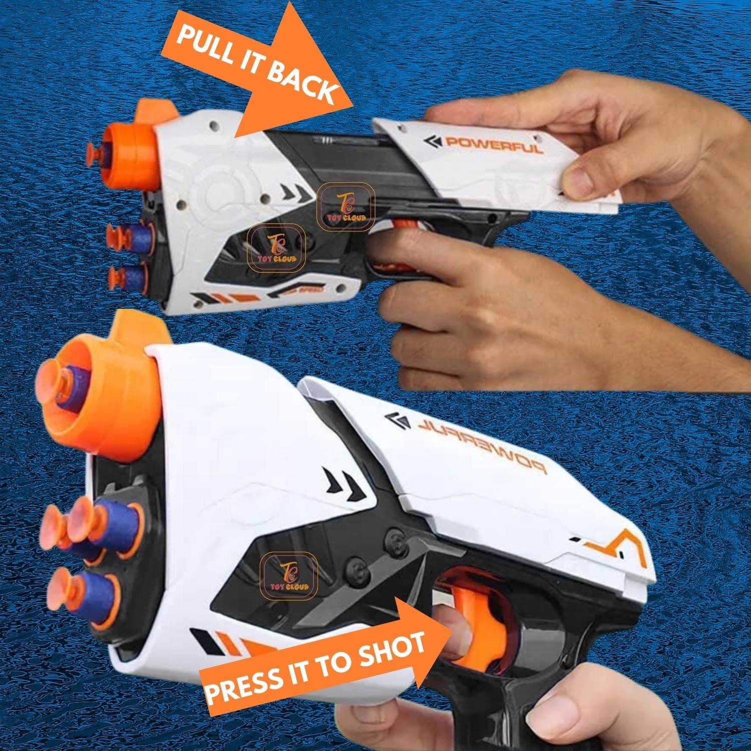 Mini Soft Blaster Manual Soft Bullet Shooting Toy with 3 Safe Foam Bullets for Kids, Safe and Long Range Shooting Gun - Multicolour