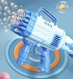 32 Holes Bubble Maker Gatling Bubble Gun Machine Toy for Kids with Bubble Solution Indoor and Outdoor Toddlers Bubble Launcher Machine for Girls and Boys - Multicolor (Color As Per Stock)