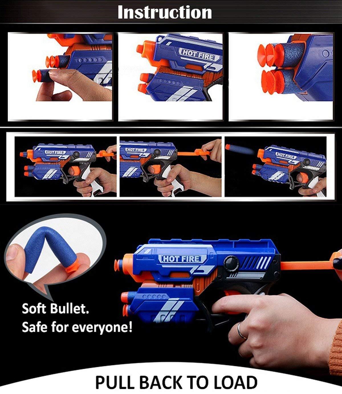 Blaze Storm Hot Fire Soft Bullet Gun Toy With 10 Safe Soft Foam Bullets