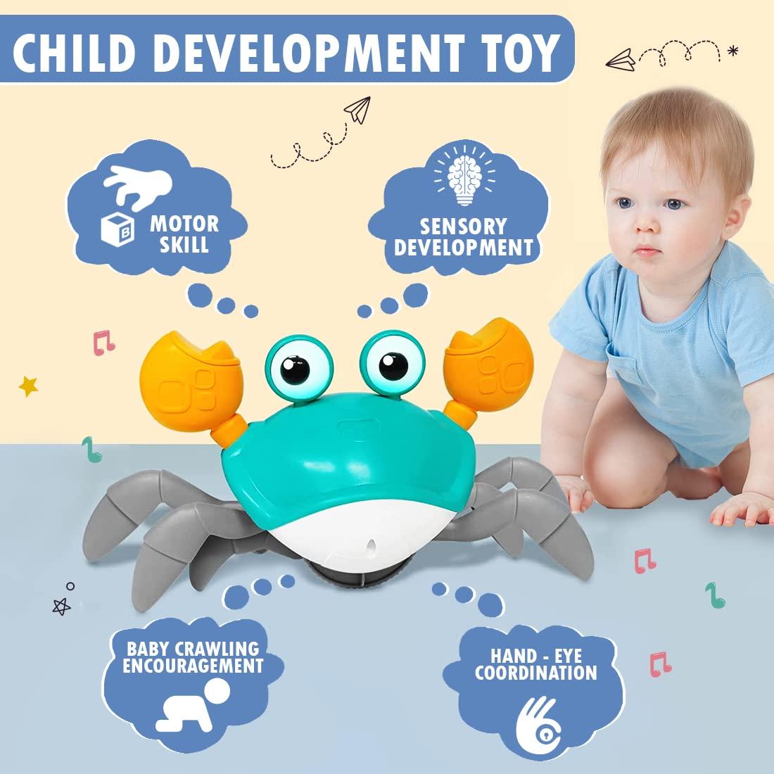 Rechargeable Crawling Crab Electric Sensor Musical Dancing Walking Crab Toy Gift for Kids