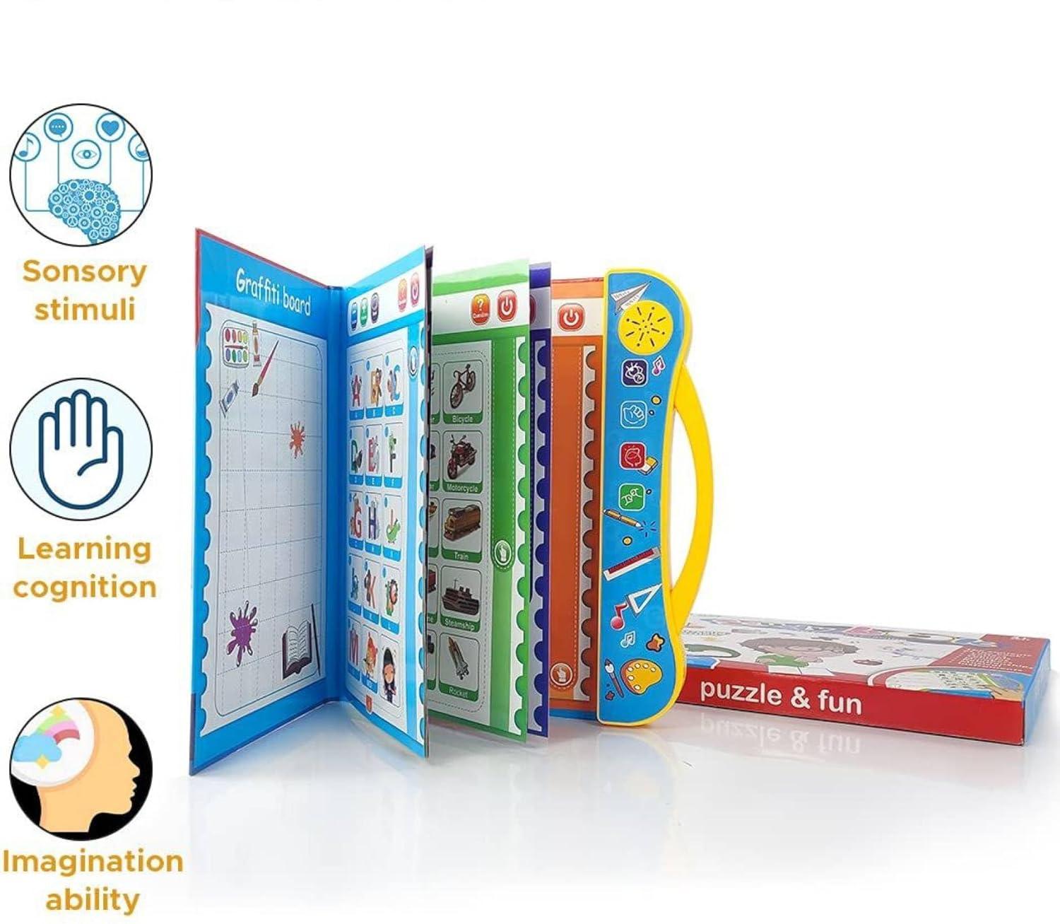 Intelligence Book | Interactive Book -Musical English Educational Phonetic Learning Book for 3 + Year Kids|Toddlers|Educational ABC and 123 E-Learning Kids Electronic Activity Notebook