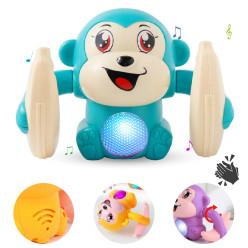 Rolling Banana Monkey Toys with Voice/Touch Sensor On Dancing Monkey Dancing Toy for Kids Rolling Electric Monkey for Children Doll Tumble Monkey Toy with Sound&Light Effects - Multi Color