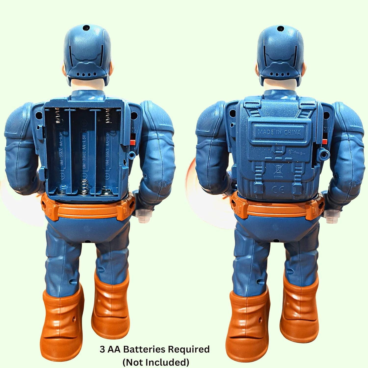Captain Super Robot Toy with Lights, Sound and 360 Rotation Function