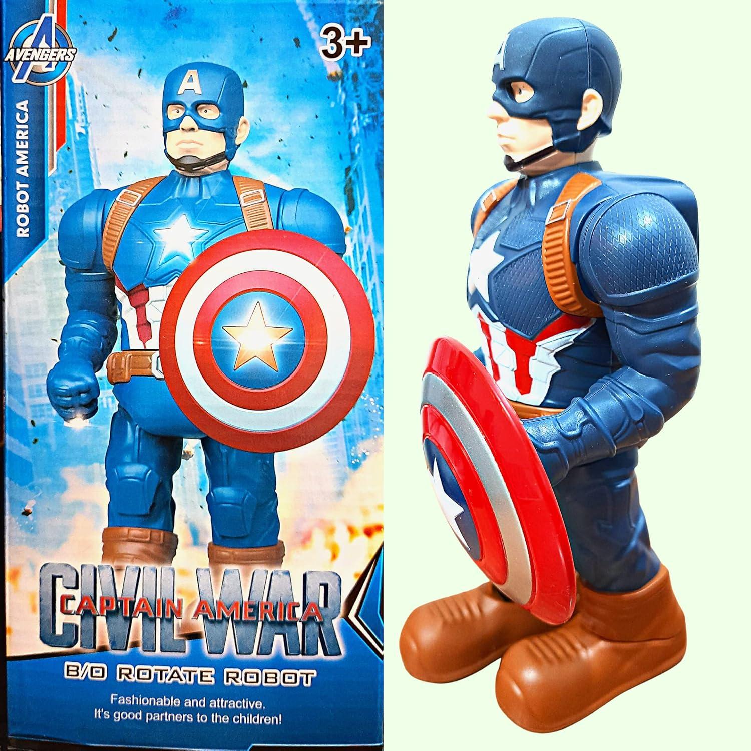 Captain Super Robot Toy with Lights, Sound and 360 Rotation Function