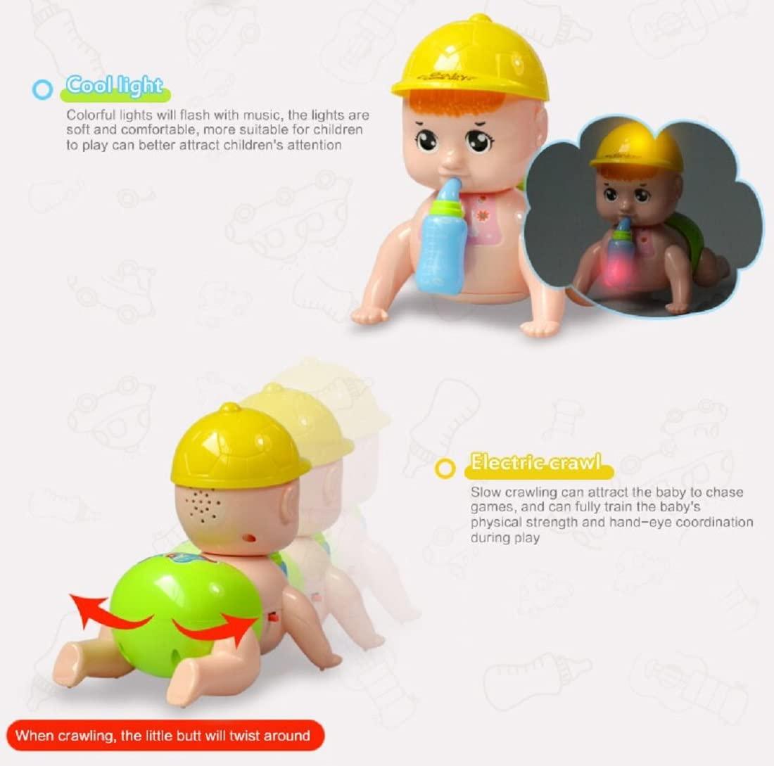 Musical Talking Crawling Baby Toy for Babies Kids Infants - Dazzling Lights and Dynamic Sound - Multicolor