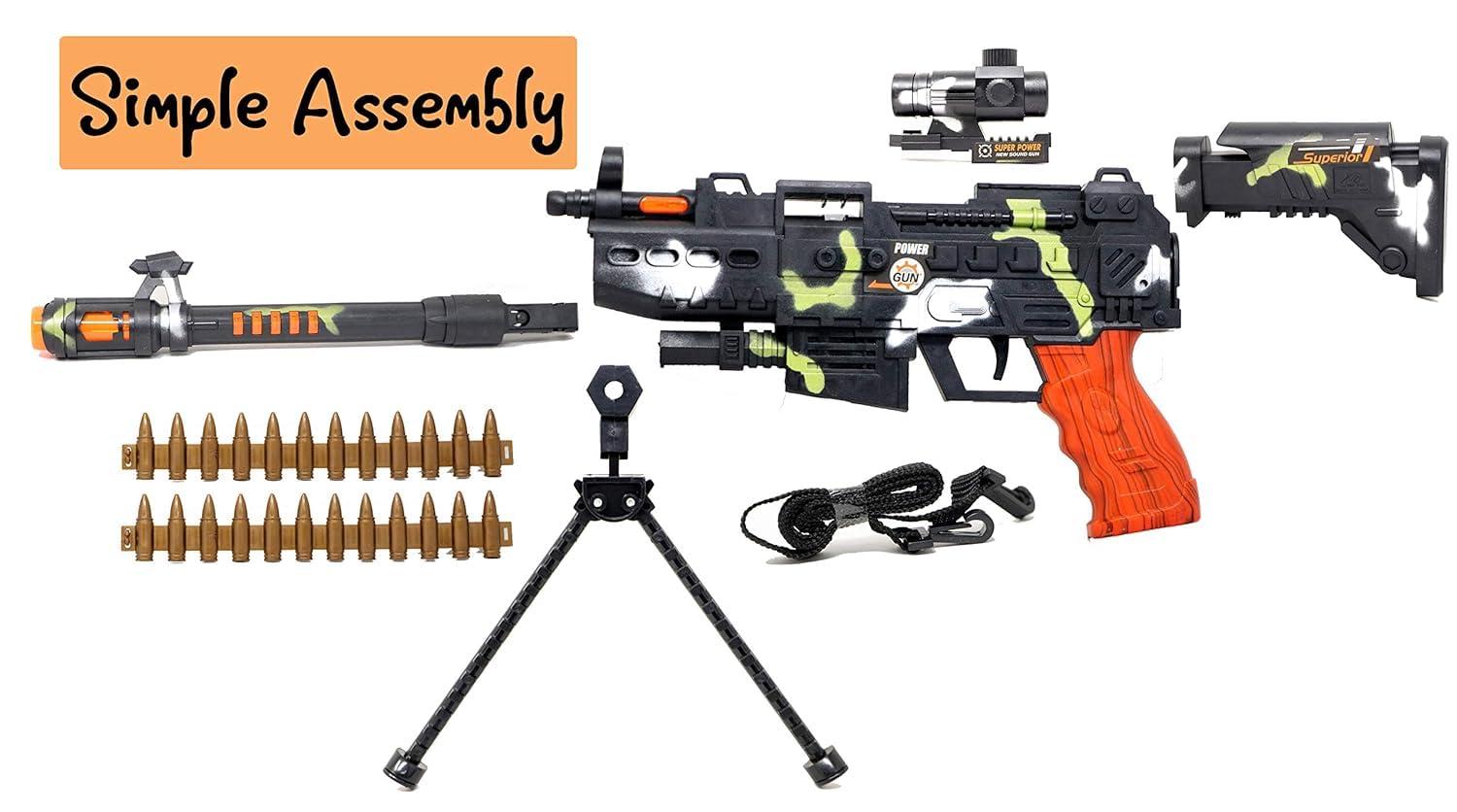 Musical Army Style Toy Guns for Kids Musical Toys Guns & Darts  (Green)