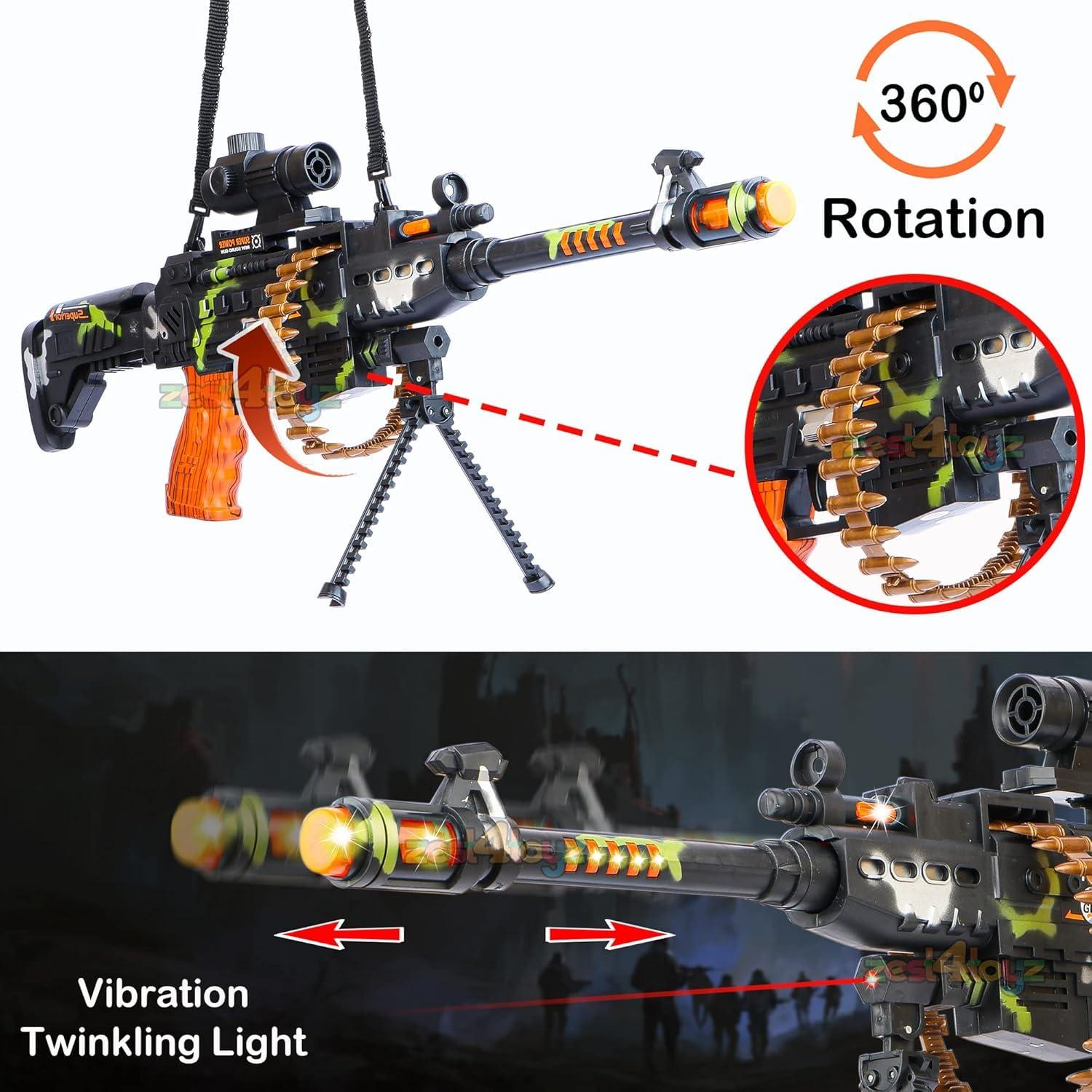 Musical Army Style Toy Guns for Kids Musical Toys Guns & Darts  (Green)