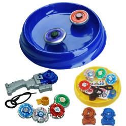 8 in 2 Metal Spinning Tops Combo with Stadium Set and 3 Launchers (8 Tops, 3 launchers, 1 Stadium) (MultiColor) Toy