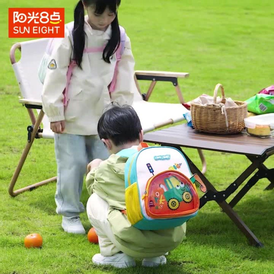 Kids School Bag For 3-6 Years Old Boys and Girls - Car Printed - Orange