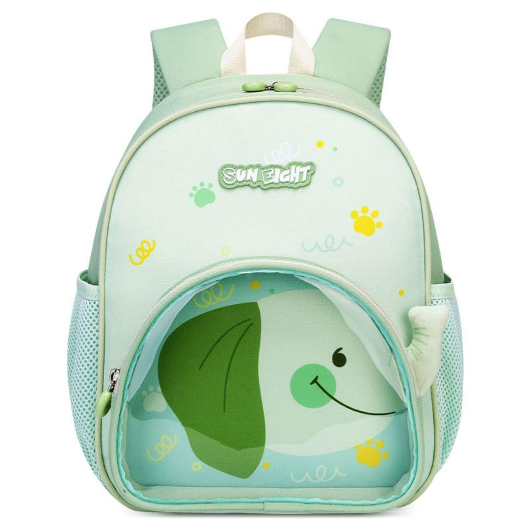 Kids School Bag For 3-6 Years Old Boys and Girls - Fish Printed - Light Green