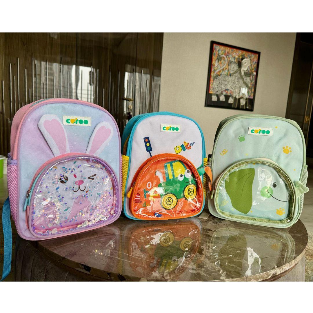 Kids School Bag For 3-6 Years Old Boys and Girls - Fish Printed - Light Green