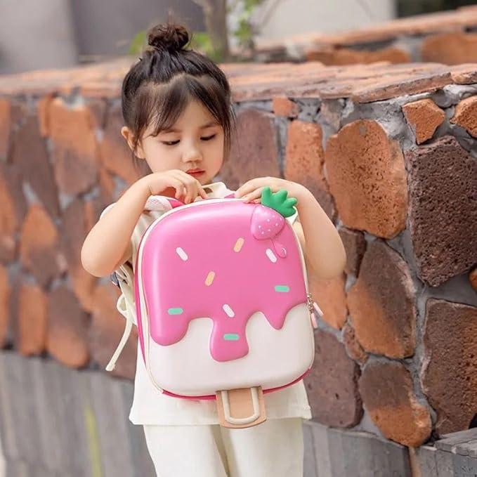 3D Ice Cream Hard Case Bags for Kids Bagpacks for Girls Toddlers for Kindergarten kids - [2 -8 Years] - Mix Color