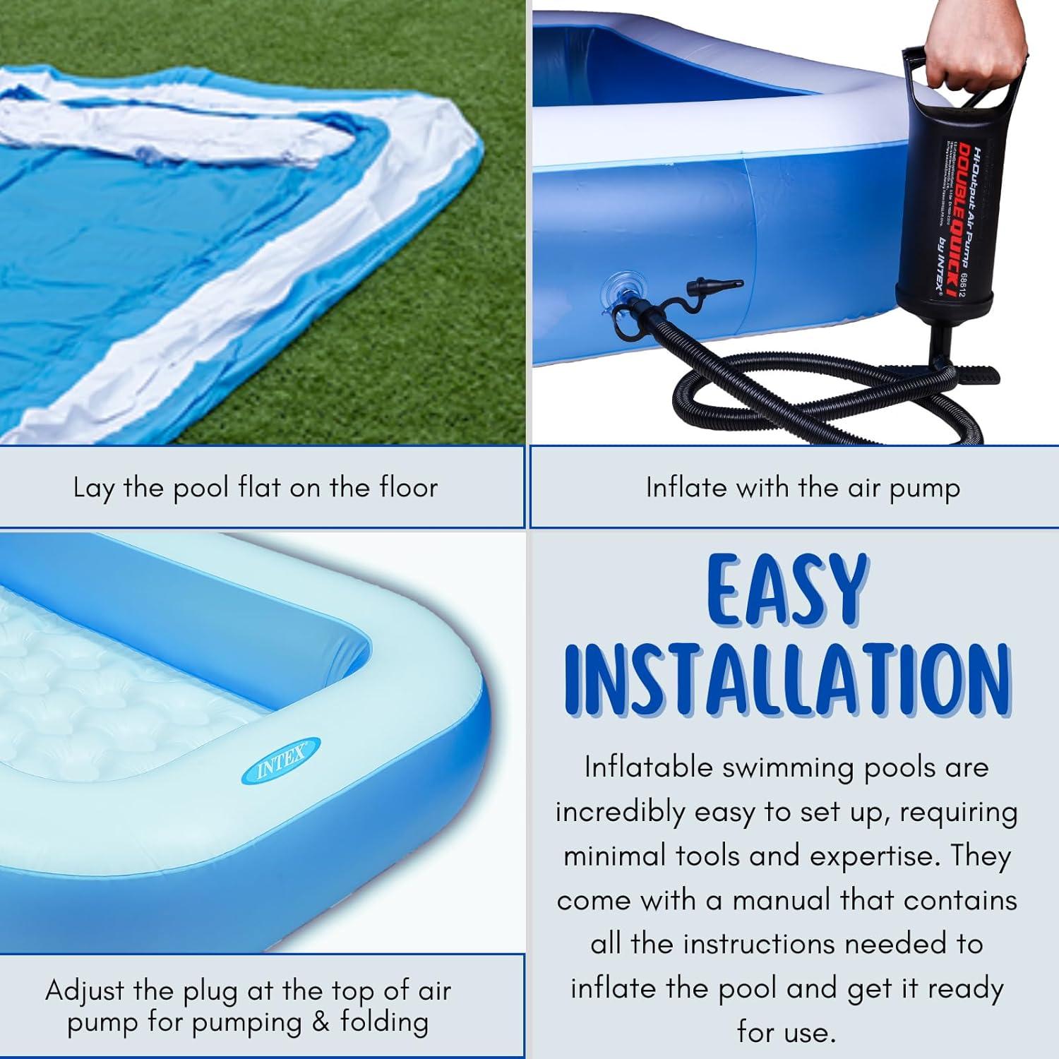 Kidoyz Intex Inflatable Rectangular Pool 5.5 ft Pool With Pump - Multi Color