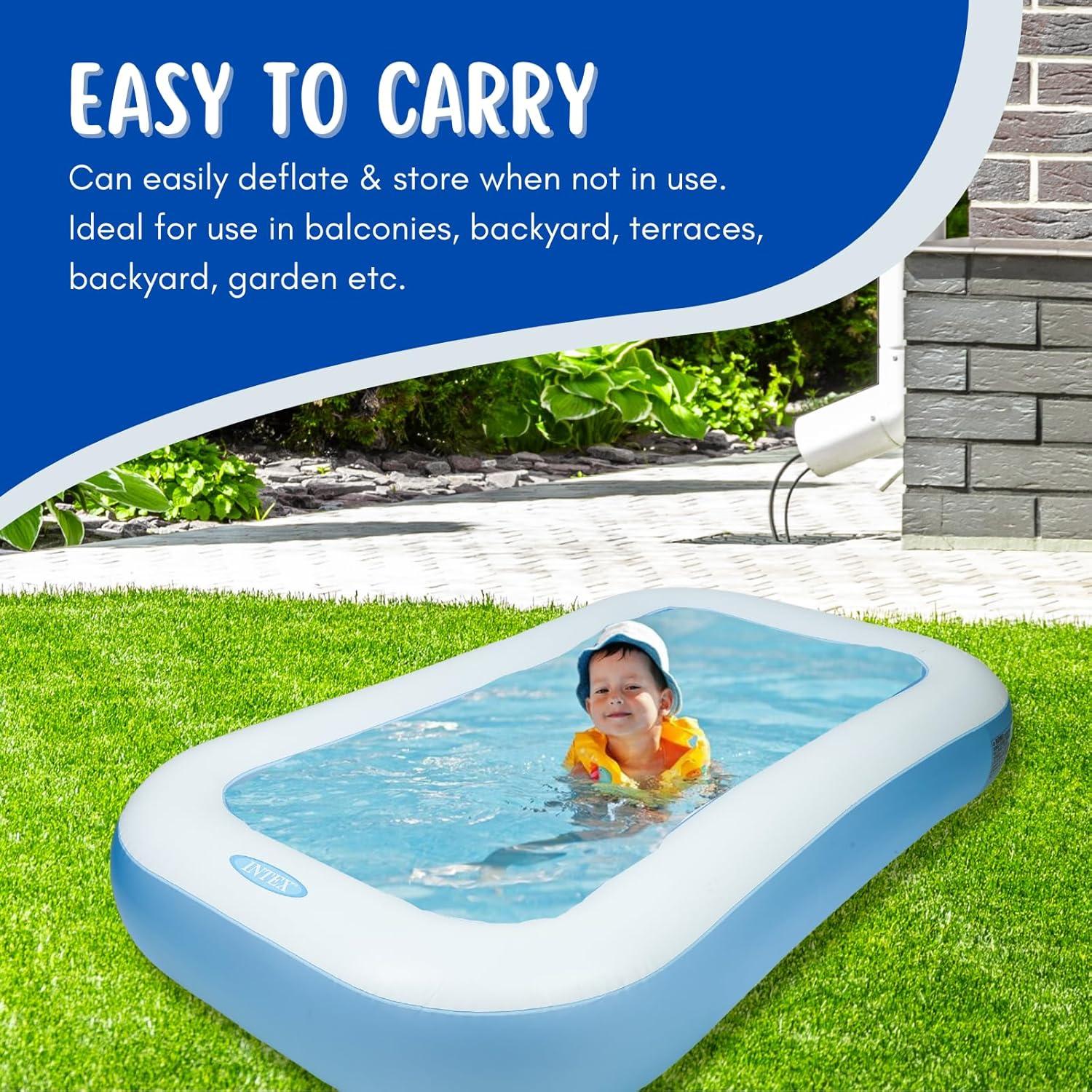 Kidoyz Intex Inflatable Rectangular Pool 5.5 ft Pool With Pump - Multi Color