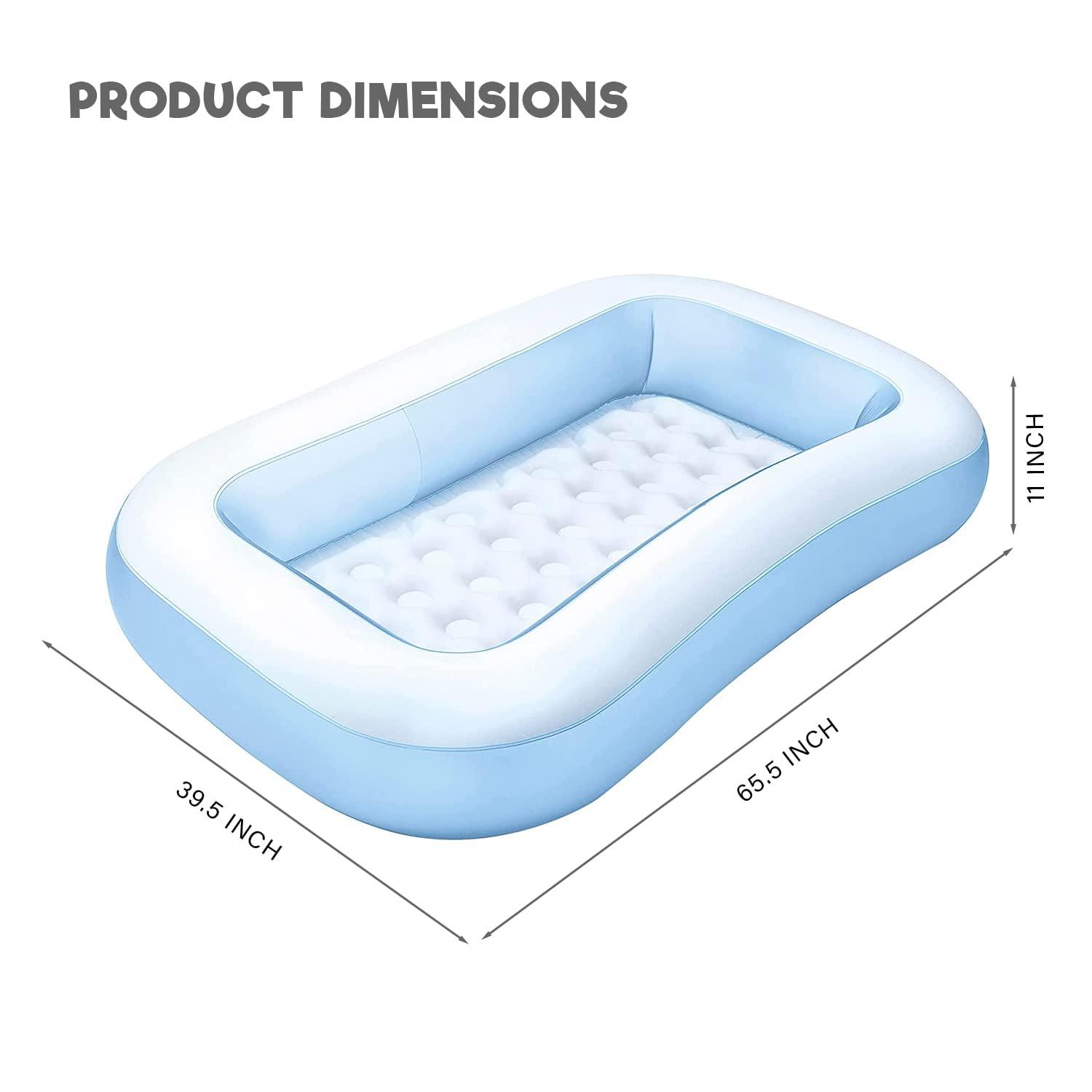 5.5 Feet Rectangular Inflatable Pool with Electric Pump Family Full-Sized Swimming Bathtub for Kids Outdoor