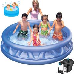 6Ft Soft Side Pool Bath Tub with Double Quick Air Pump for Kids Inflatable Big Swimming Pool