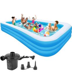 10ft Swimming Pool for Adults Big Size With Electric Pump | Inflatable Family Bath Tub for Adult and Kids