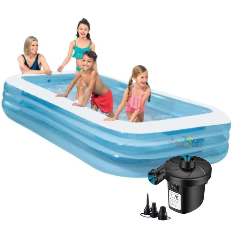 10ft Swimming Pool for Adults Big Size With Electric Pump | Inflatable Family Bath Tub for Adult and Kids