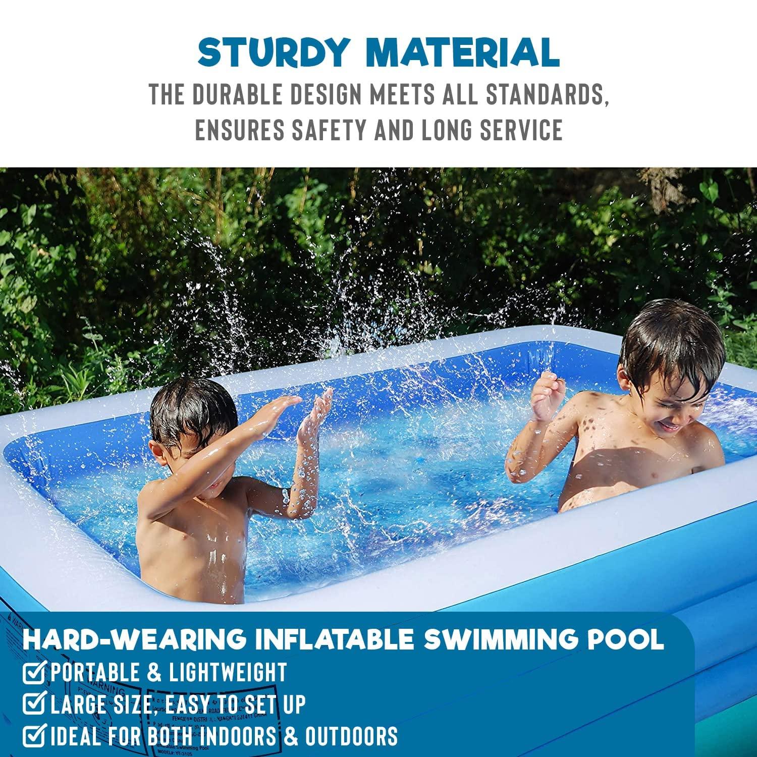 10ft Swimming Pool for Adults Big Size With Electric Pump | Inflatable Family Bath Tub for Adult and Kids