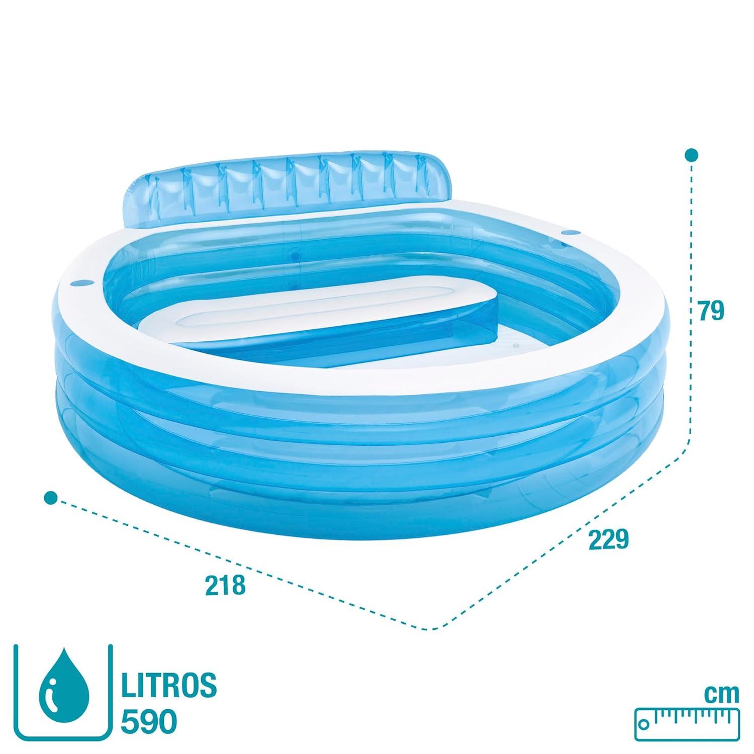 FAMILY LOUNGE LARGE PADDLING POOL WITH PUMP Inflatable Swimming Pool  (Multicolor)