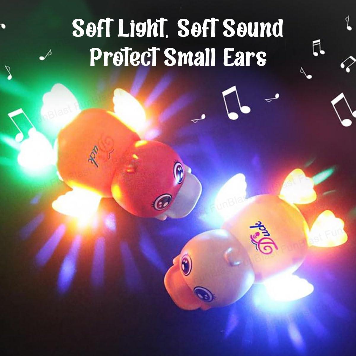 Cute Duck Toy with Flashing Lights and Music 360 Degree Rotating Robot Duck Toy Kids