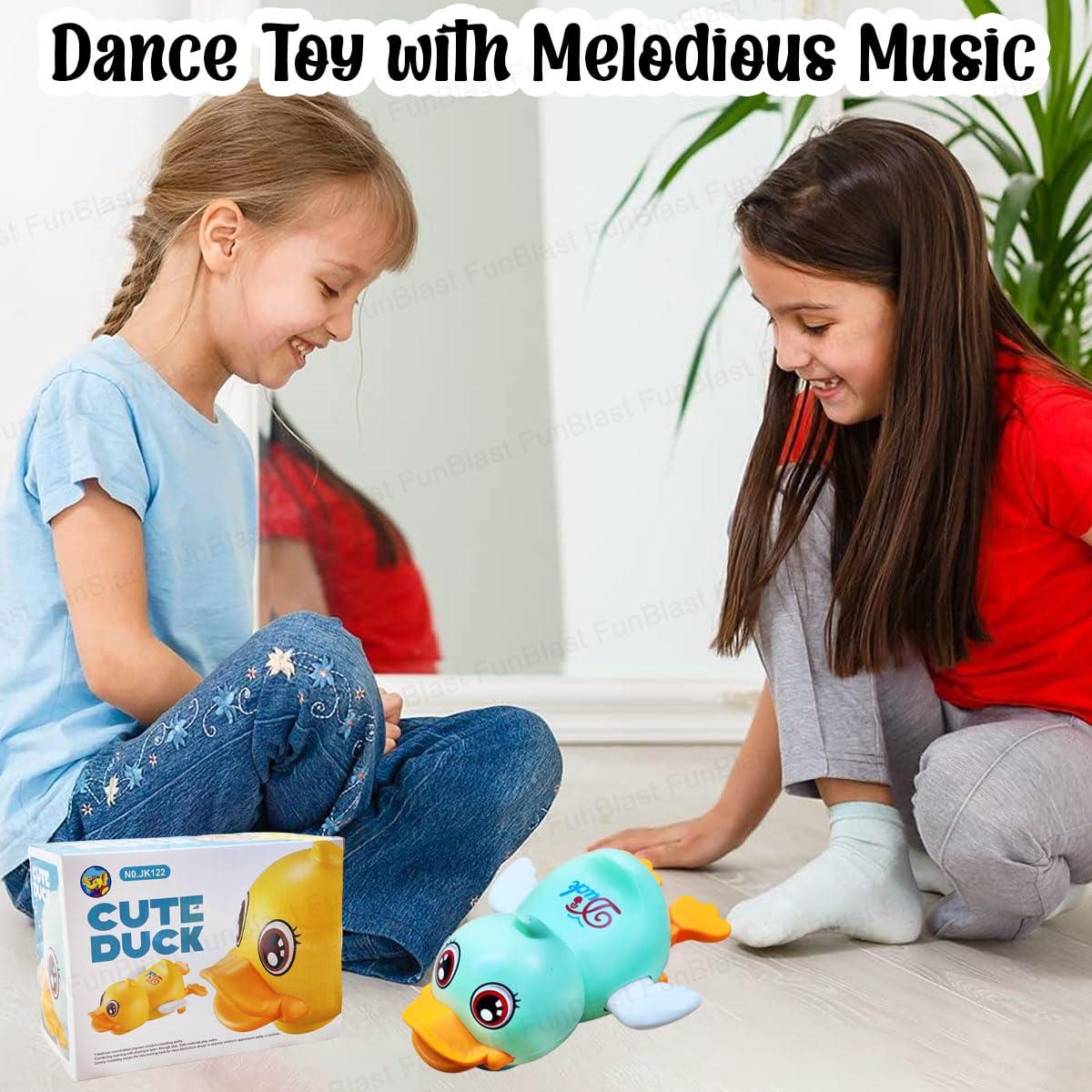 Cute Duck Toy with Flashing Lights and Music 360 Degree Rotating Robot Duck Toy Kids