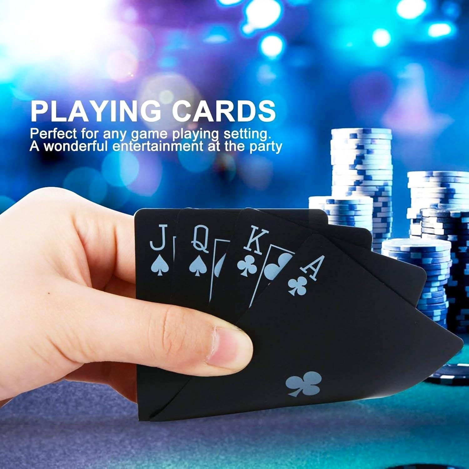 Black Deck of Waterproof Cards Flexible Use for Party Game PVC Black Playing Cards