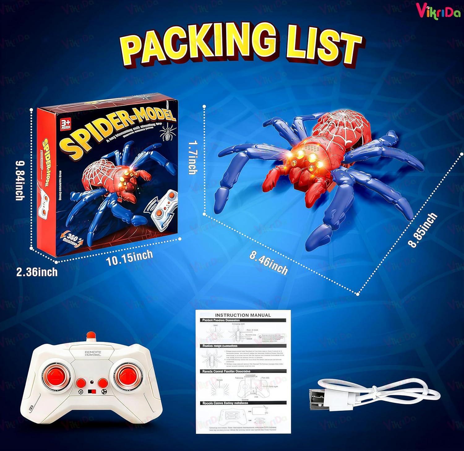 Wall Climbing Spider RC Toy with Remote Control, Rechargeable Creepy Crawler Climbs Walls & Ceilings
